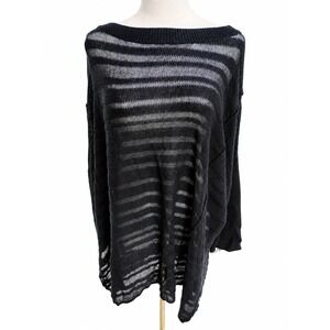 Andree By Unit Plus Size Black Mesh Sweater Size 1X
